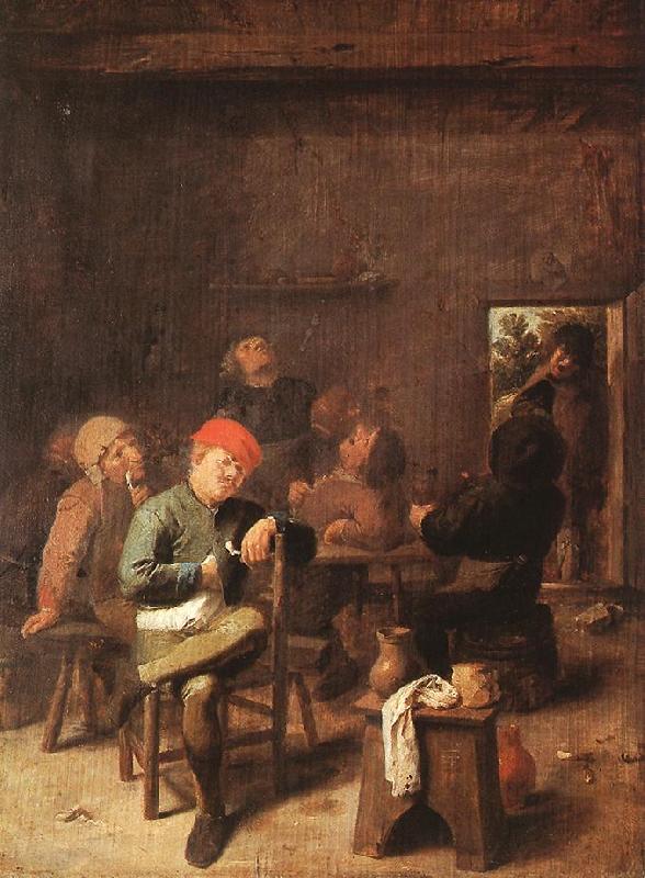 BROUWER, Adriaen Peasants Smoking and Drinking f oil painting image